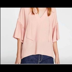 Zara blush pink blouse